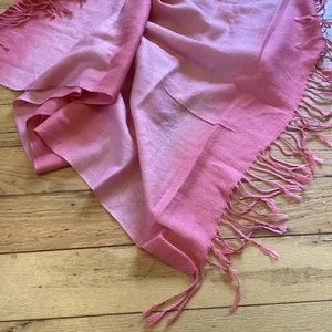 Vintage Pink gradient large scarf/wrap with fringe